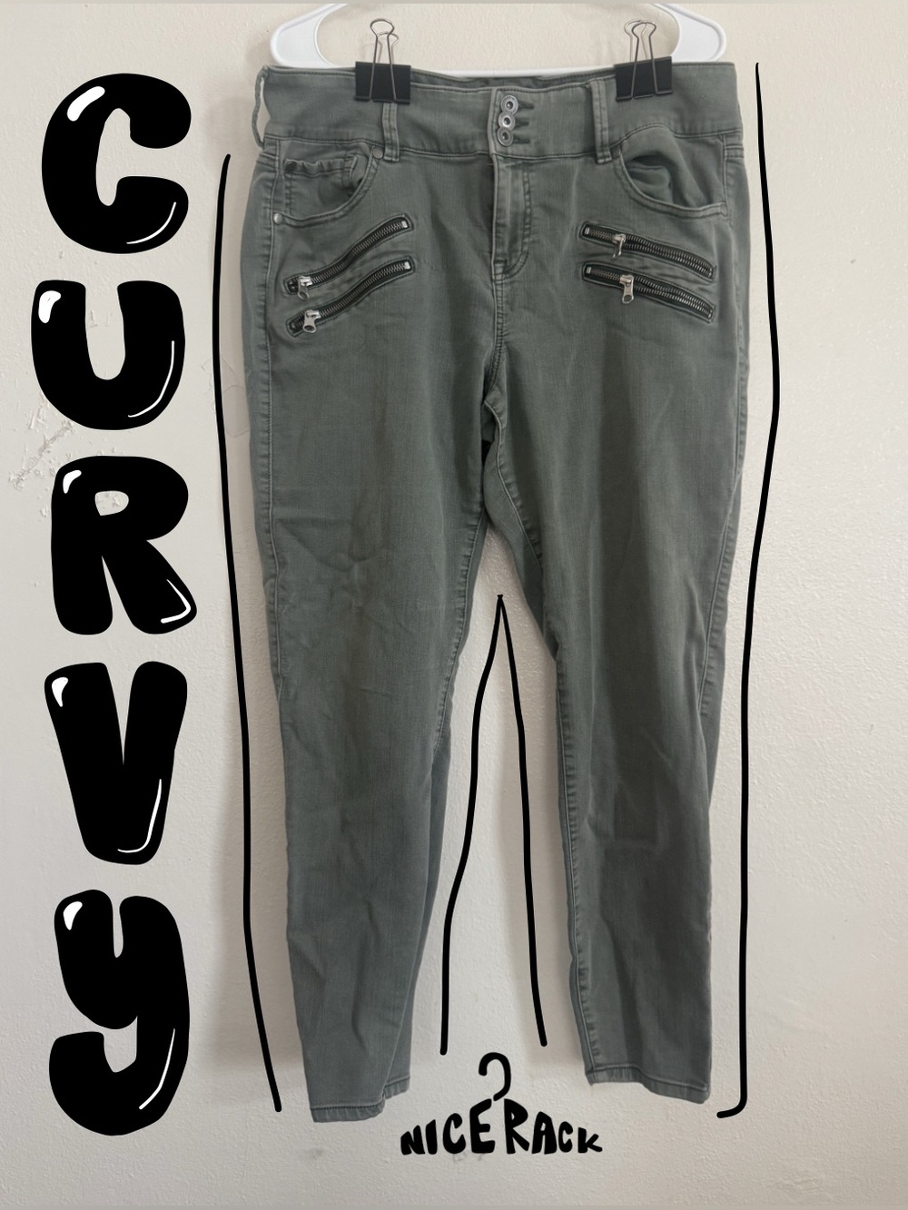 TORRID High-Rise Skinny Jeggings in Olive Green
